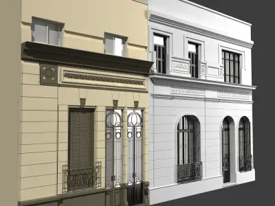 Classic building facade at Buenos Aires 3D model