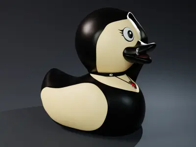 Cute Goth Rubber Duck 3D model