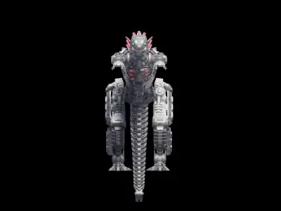 Mechagodzilla armored dinosaur 3D model