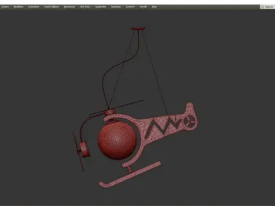 HELICOPTER LAMP Low-poly 3D model