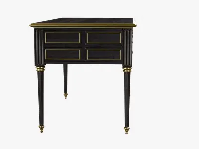 Ebonized Antique French Louis XVI Desk 3D model