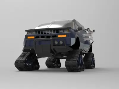Truck with Mattracks Suspension tracks concept 3D model