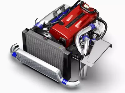 RB26DETT Greddy Engine Low-poly 3D model