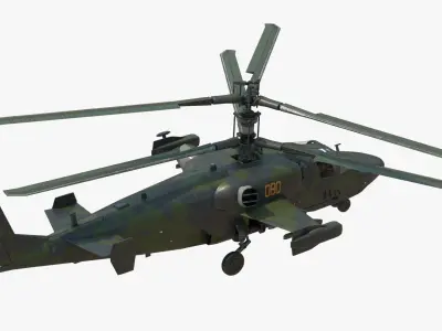 Attack Helicopter KA52 Black Shark Hokum Low-poly 3D model