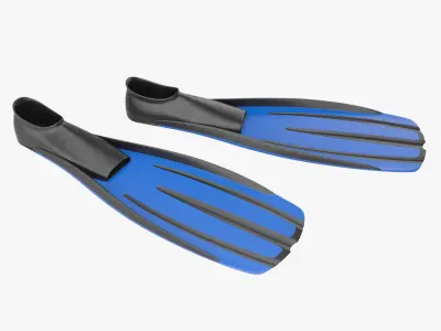 Flippers pair of swimming fins Low-poly 3D model
