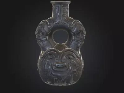 Ancient Bronze Vessel Low-poly 3D model