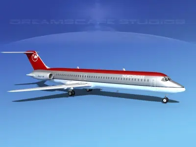 Douglas DC-9-40 Northwest Airlines 3D model