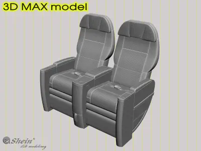 airplane seat of business class 3D model