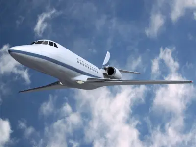 Dassault Falcon 2000dx private jet 3D model