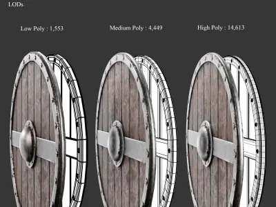 Medieval Collection Common Sword and Shield 3D Model Pack
