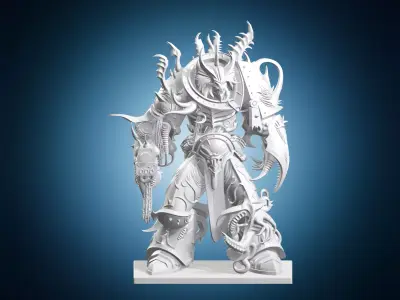 Chaos Corrupted Space Marine Miniature 3D print model