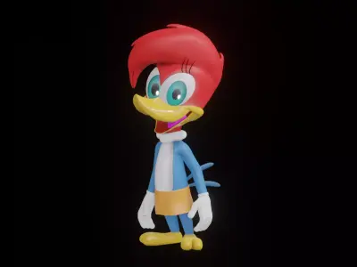 Winnie Woodpecker Low-poly 3D model