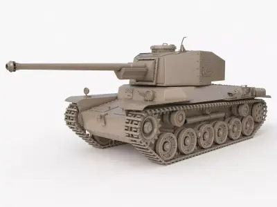 Tank Type 3 Chi-Nu Japan Clay Vray 3D model