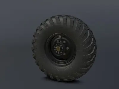 Off-road wheel for Gaz-66 Free low-poly 3D model