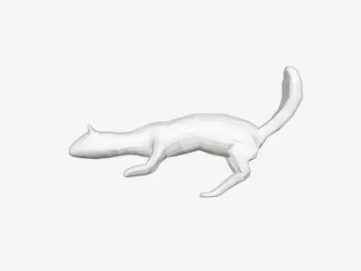 weasel 3d base model rigged Low-poly 3D model