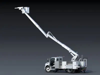 Freightliner M2 106 Bucket Truck - Boom Truck Low-poly 3D model
