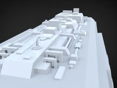 Spaceship Dreadnought 666 Low-poly 3D model
