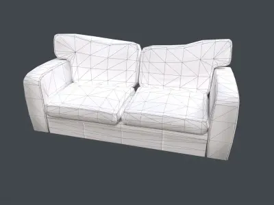Old Leather Couch PBR Low-poly sofa  Free low-poly 3D model