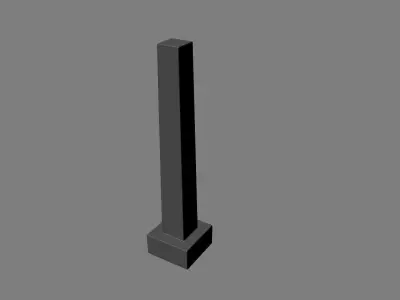 Obelisk with chinese writing Low-poly 3D model