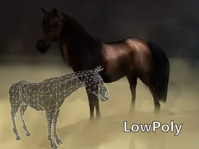 LowPoly Horse - Horse3 Low-poly 3D model