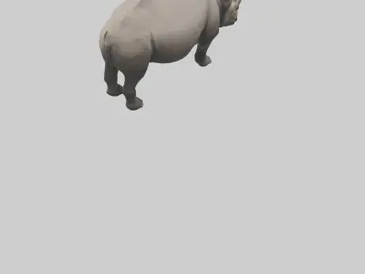 Black Rhinoceros grazing model 3D model