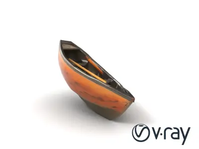 Weathered Rowboat with Oars 3D model pack Low-poly 3D model