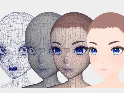 Anime Female Base Model V1 3D model
