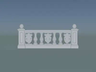Classic Renaissance Cement Balustrade 3D print model