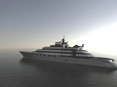 130 Meter Mega Yacht 3D model