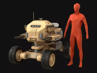UGV Concept-1-Desert Low-poly 3D model