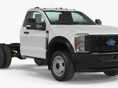 Crew Cab 2023 Ford Super Duty F-550 Lariat Bare Chassis White 3D model