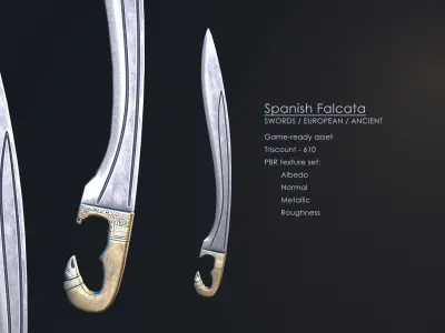 Spanish Falcata Low-poly 3D model purchase