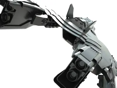 spaceship futuristic fighter jet Low-poly 3D model