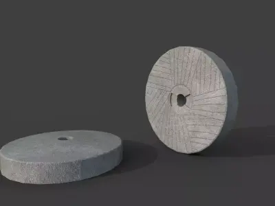 Set of historic millstones Low-poly 3D model