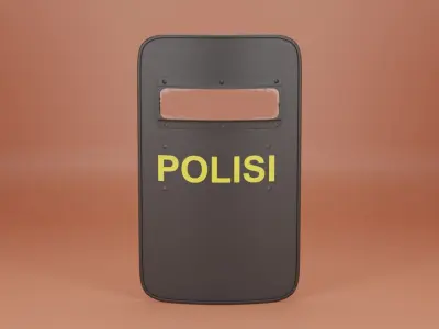 Indonesian Police Shield Low-poly 3D model