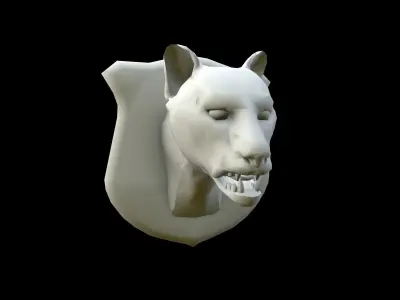 Cougar Head Low-poly 3D model