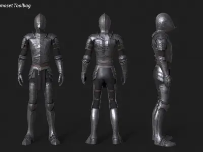 Knight Thin Low-poly 3D model