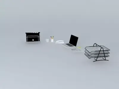 Office work objects Free 3D model