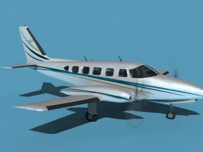 Piper PA-31-350 Navajo Chieftain V09 3D model