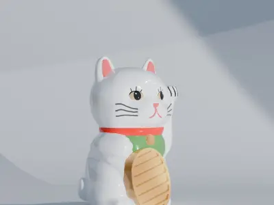 Lucky Cat Low-poly 3D model Low-poly 3D model