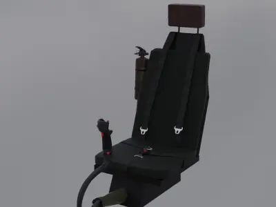 Black Hawk Helicopter Pilot Chair Low-poly 3D model