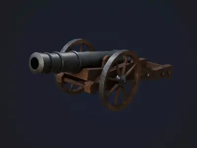 Cannon Low-poly 3D model 20