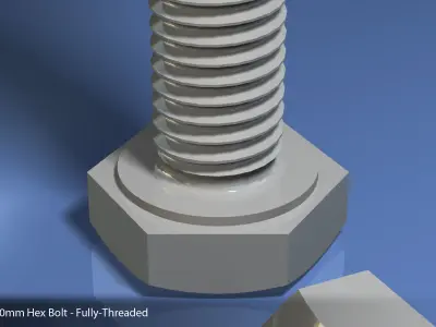 M10 Hex Bolt Free 3D model