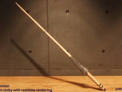 Long Weapons - Lowpoly Textured and Colorbased Low-poly 3D model