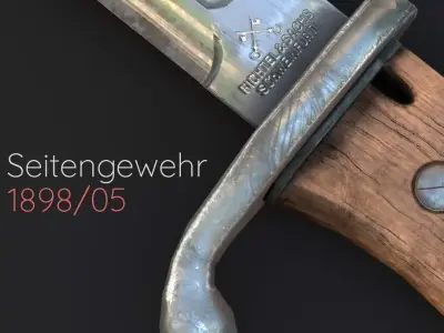 Seitengewehr 1898 Low-poly 3D model