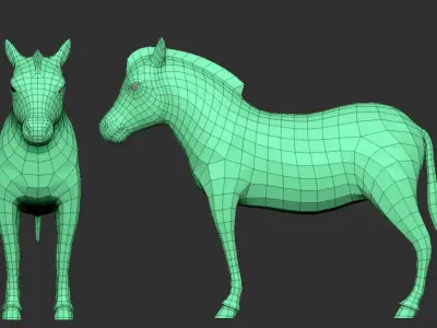 Zebra Zebre  Low-poly 3D model