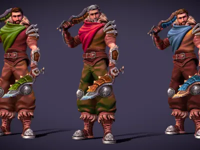 Stylized Warrior Low-poly 3D model