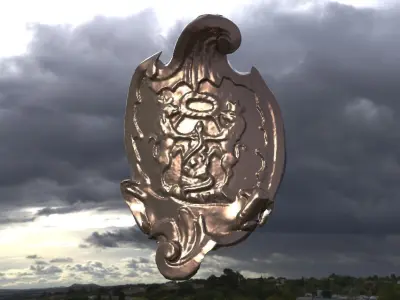 Military Medieval Crest Shield  3D model