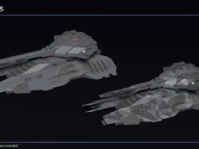 Scifi Dragon Light Antigrav Tank Low-poly 3D model