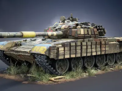T-72B Tank Game Ready Low-poly 3D model
